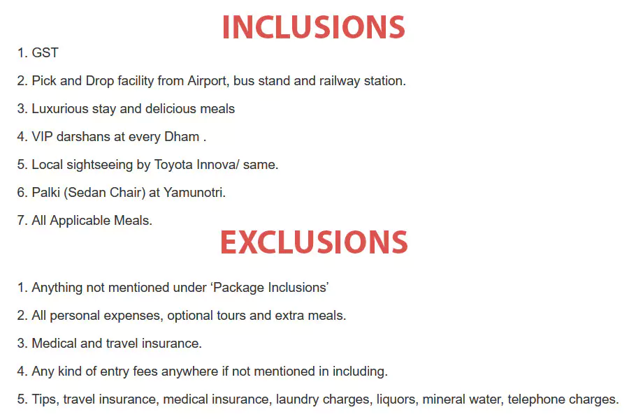 chardham inclusion