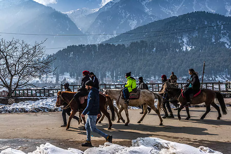 Pony ride in Thajiwas Glacier